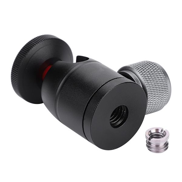 VELEDGE Aluminiumlegering 360° Svängbar Mini Kulled 1/4\" Skruvfäste för Spegelreflexkamera Telefon