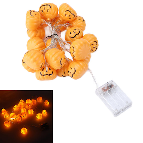 Gresskarlys-streng Halloween LED-dekorasjon Feriedekorativ lanterne for innendørs innendørsmedium