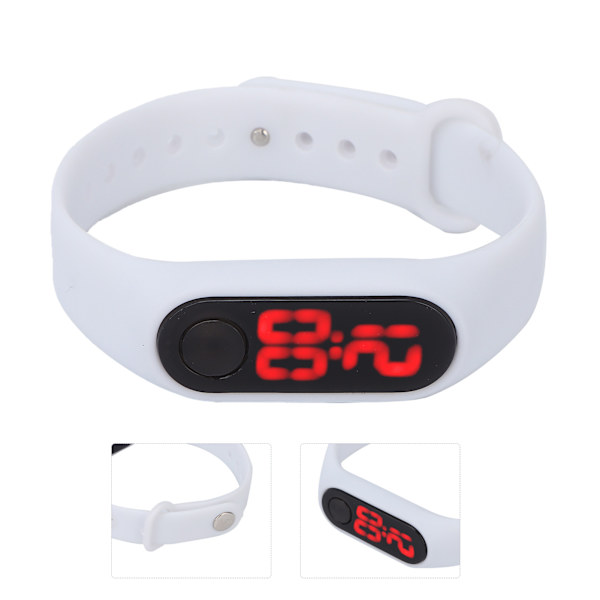 Smart Digital Watch Armbånd Lysende Elektronisk Ur Mode Trendy Stilful Håndledsur Hvid