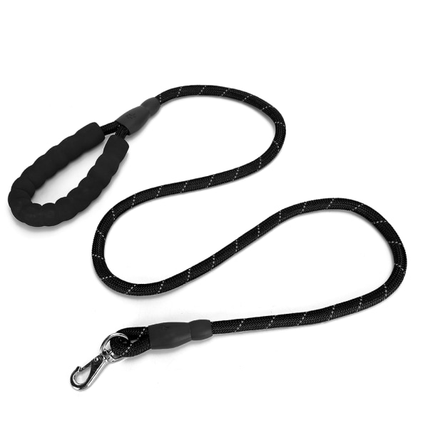Pet Dog Nylon Traction Rope Reflective Explosion Proof Rushed with Round Rope Supply(black )