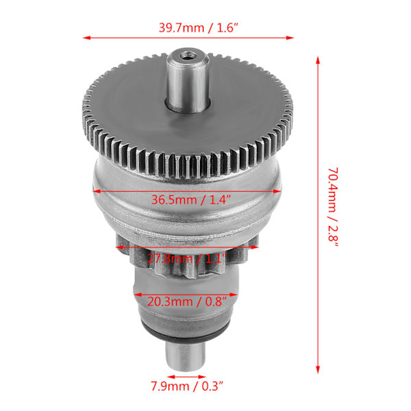 Startmotor Koppling Växelmontering för GY6 49cc 50cc 139QMB Scooter Mopeder ATV