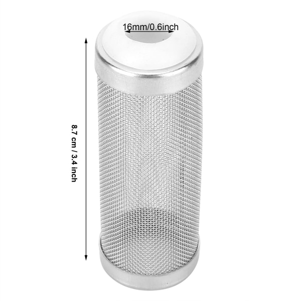 5 stk rustfritt stål akvariefilter innløpsinnløpsnettkurv rekebeskyttelse (16 mm)