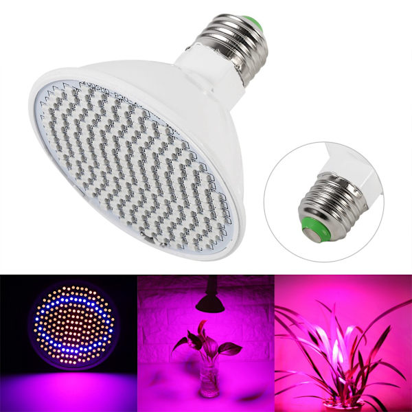 24W 200-LED plantevekstlys E27 hydroponisk blomstergrønnsak voksende lamper 85~265V