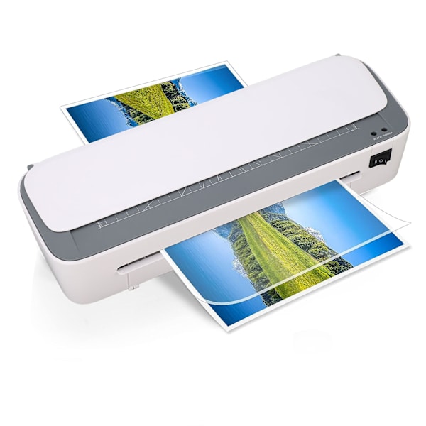 Laminatormaskin A4 Skrivbord Varm Kall Laminering Termisk med Papperskärare Hörnavrundare för Kontor Skola Företag EU-kontakt 220‑240V 280W