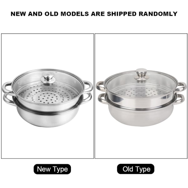 Rustfritt stål kokekar 27cm/11in 2-lags dampkoker gryte dobbel kjele suppe dampende gryte