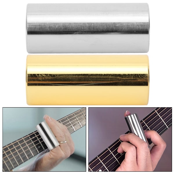 2 stk rustfritt stål gitar bass slide bar erstatningstilbehør sølv gull 6cm