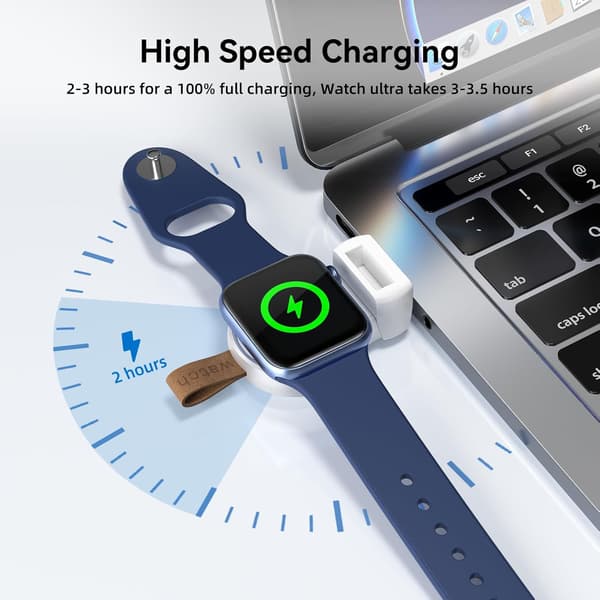 USB-lader for Apple Watch Magnetisk iWatch-lader Bærbar Trådløs Reiselader