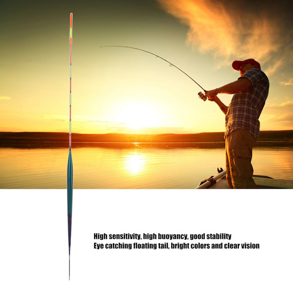 Högkänslighetsflöten Fiskeflottör Trä Karpfiskeflöten Iögonfallande Slank Kropp