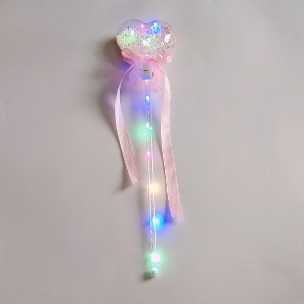 Kids LED Glow Wand Light Up LED Fairy Stick Toy Princess Wand Glow Sticks Birthday Party Favors Heart Shape