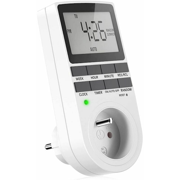 Digital Programmable Socket, Weekly Digital Timer with LCD Display, 12H/24H/7Days Electrical Socket Timer, Energy Saving for Home Appliances and