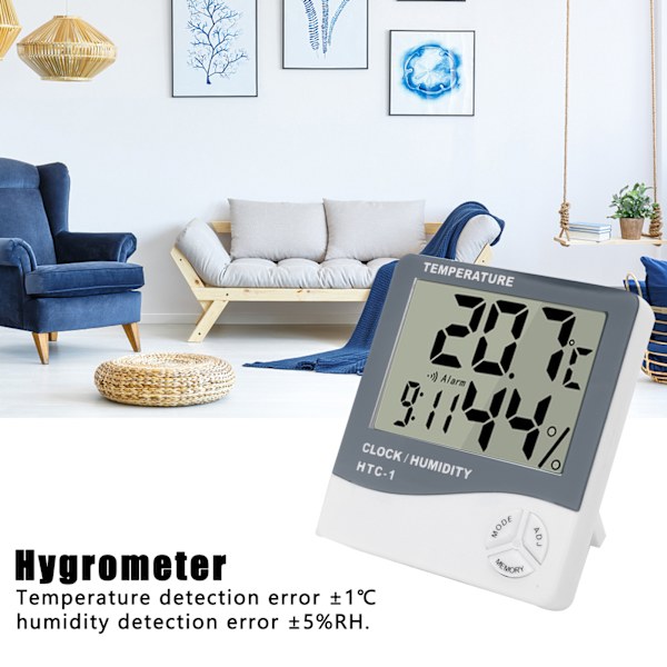 Elektronisk termometer hygrometer digital fuktighetsmätare med temperatursensor