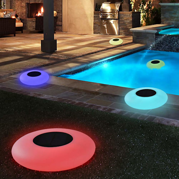 Flytande poolljus, uppgradera RGB-färgskiftande LED-poolbollar, vattentäta badleksaker, nattlampa för barn, perfekt för poolen