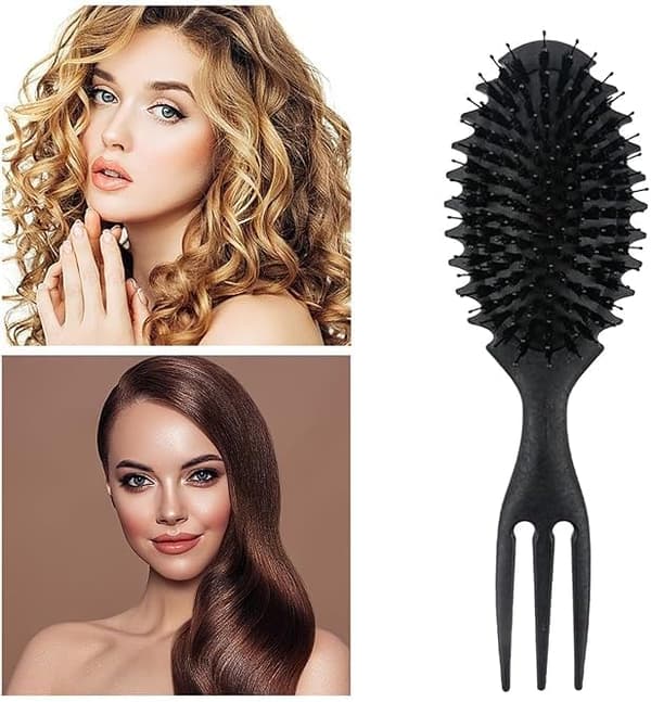 Secret Curl Defining Brush Krøllet Hårbørste Stylingbørste til Udredning Reducering af Træk og Krølleseparation