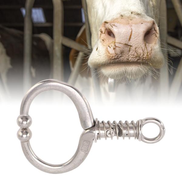 Storfe Nese Ring Holdbar Rustfritt Stål Storfe Ring Sfærisk Storfe Ring Klemme Trekkraft for Hjem Gård HL Q4D