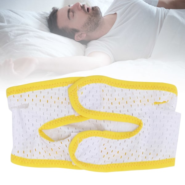 AntiSnoring Hage Strop Ansigts Slankende Mesh Åndbar Strop Kæbe Støtte Bælte til Voksne (Gul, Kantdækning)
