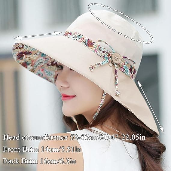 Dame Solhat UPF 50 Plus Sommer Sammenfoldelig Strand Vendbar Hat Udendørs Bred Skygge Kasket