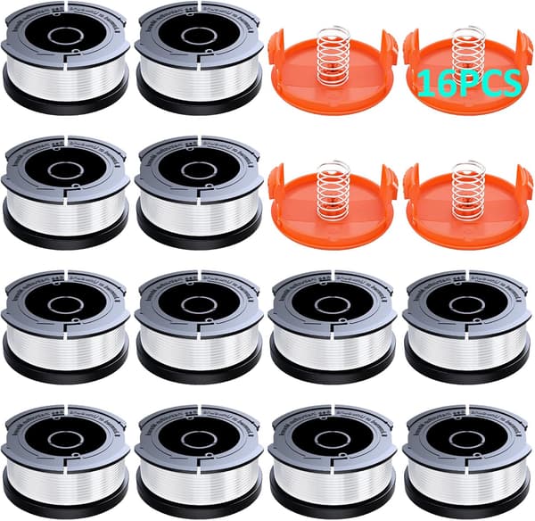 Black+Decker Trimmertrådspole 1,65 mm 10 m 12 spoler 4 deksler 4 fjærer