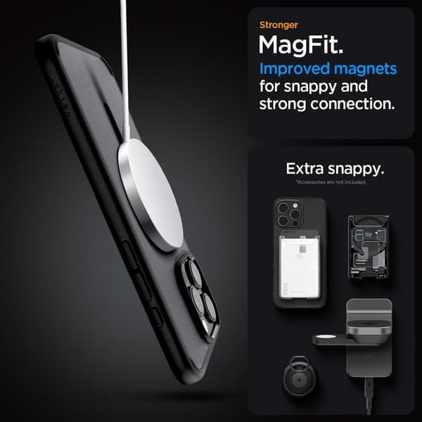 Etui til iPhone 16 Pro kompatibel med MagSafe-tilbehør sort