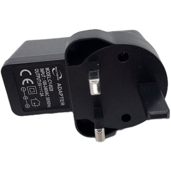 UK lysnetoplader 5V 2A 3-benet USB-stik strømadapter til tablet e-bogslæser USB-ventilator spejllys