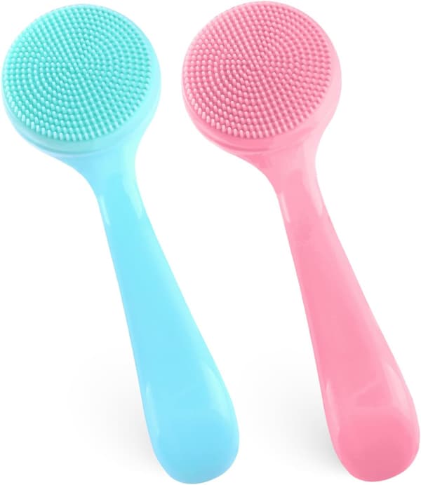 Silikone Ansigtskrubber 2 Stk Ansigts Exfoliator Børste Ansigtsrensebørste til Fjernelse af Hudorme Makeuprester Makeupværktøj
