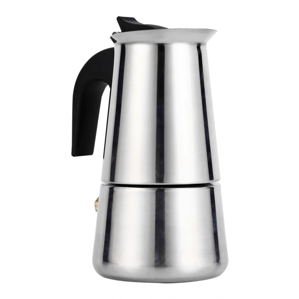 Rostfritt stål Perkolator Moka Pot Kaffebryggare Spis Hemmakontor Användning (100ml)