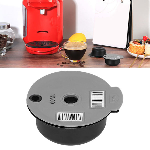 Återanvändbar kaffekapselkopp kaffefilter med skedborste Hemmakontor Cafétillbehör 60 ml