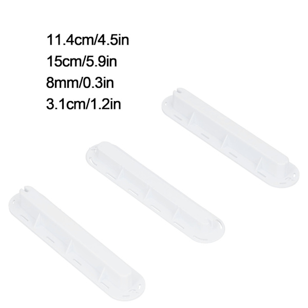 3 kpl / sarja Surfboard Rudder Groove Muovi Finned Box Plug Fin Plug Base ruuveilla Valkoinen