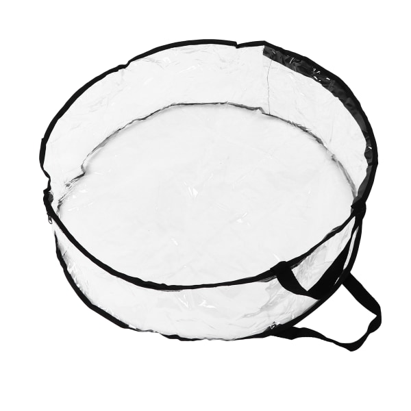 Wreath Storage Container Transparent Round Storage Bag Black Edge PVC Heavy Duty Storage Bag1PCS