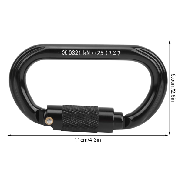 Utomhus Klippklättring O Typ Automatisk Lås Utökad Säkerhetsskydd 25KN Karabiner