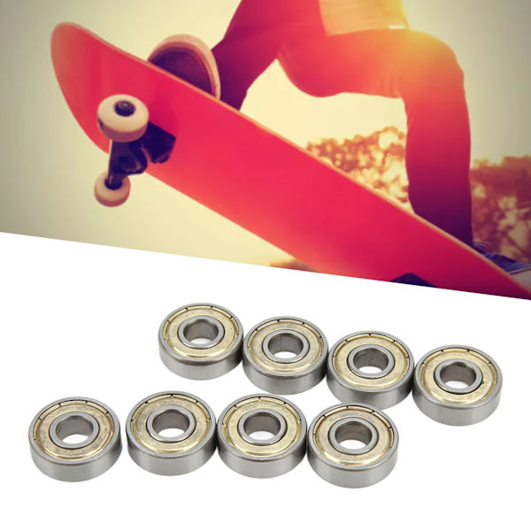8 stk. 608ZZ kuglelejer ABEC 11 kulstofstål forseglede skateboardlejer 8x22x7mm til rulleskøjter dansebrætter