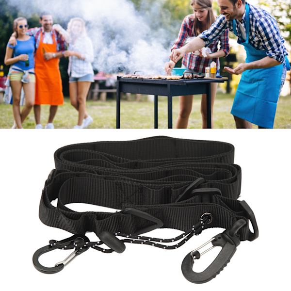 Camping förvaringsrem Multifunktionell halkfri nylon axelrem med triangulär ring för campingtillbehör Svart