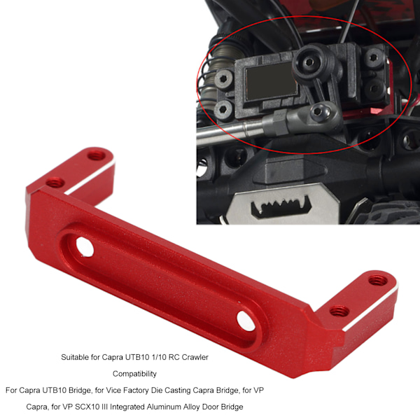 RC-bil Servo Mount Aluminiumlegering Servo Mount for Capra UTB10 1/10 RC Crawler Oppgraderinger Tilbehør Rød