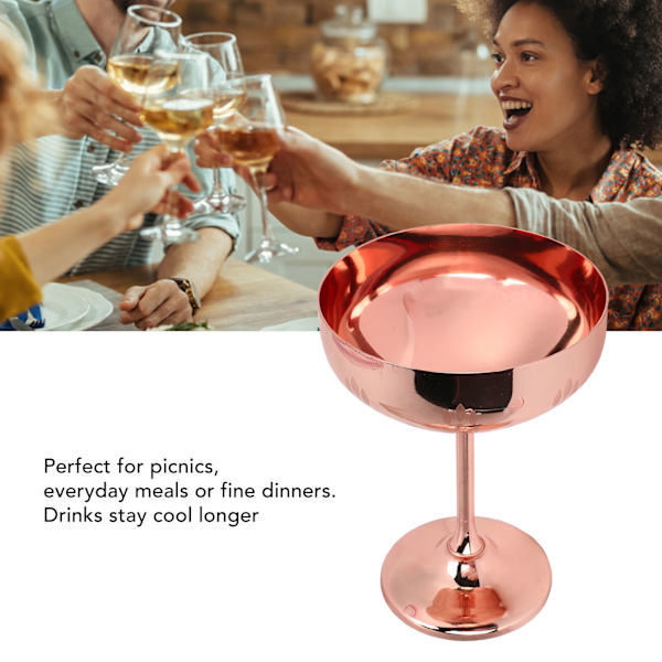 Metall Champagne Glass 304 Rustfritt Stål Goblet Gravert Bar Fest Rødvin Kopp Dekorative Kopper Hvete Øre Kopp Kobber Plating
