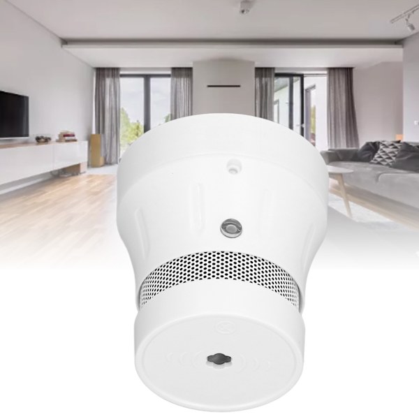 Rökdetektor med WIFI-stöd för Tuya-appen med röstvarning och LED-ljus, smart brandvarnare för hemmet