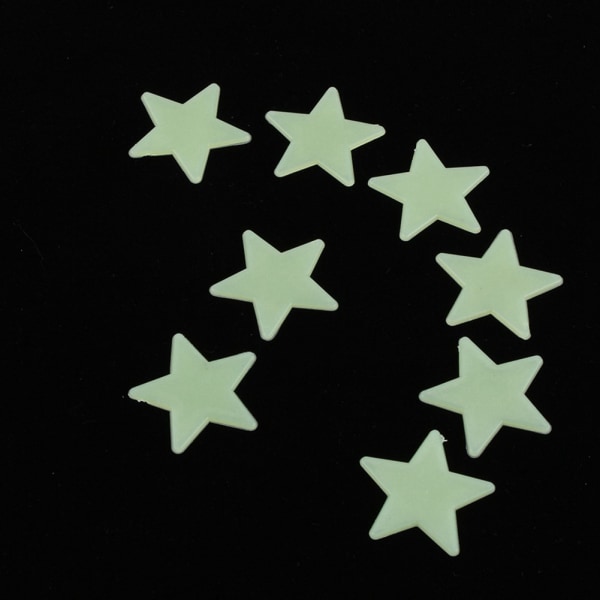 100 st 3D-vägg Glow In The Dark Star Stickers Dekal i Baby Kid