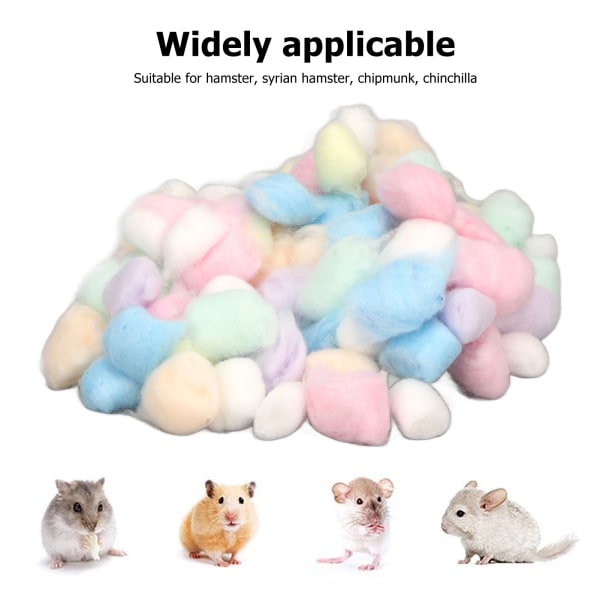 Hamster Bomull Bollar Vinter Varma Mjuk Smådjur Sängkläder Bomull Bollar för Hamster Syrisk Hamster Chinchilla Regnbåge