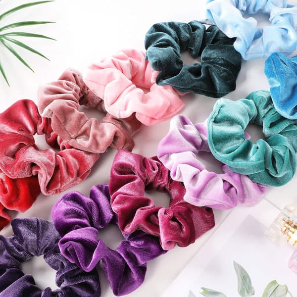 Hårelastikker til kvinder og piger, premium fløjls-scrunchie til hår, søde farver, elastiske tykke bånd, bløde reb, hestehaleholder, hårtilbehør
