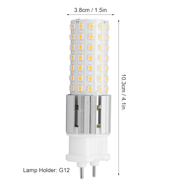 G12 96LED Ljus Majs Lampa 15W 1500LM Ljuskälla för Krona Vägglampa 85‑265V6000K Kall Vit