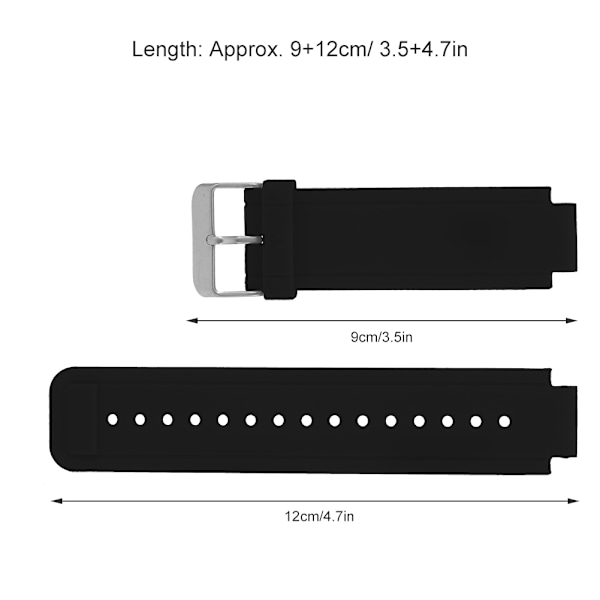 Justerbart silikagel klockarmband handledsrem ersättning passar för Garmin Vivoactive (svart)