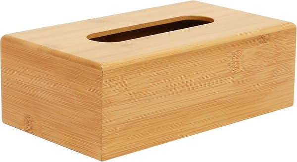 Bambus rektangulær tissueboks Tissueholder Servietdispenser Tissueovertræk Tissues ikke inkluderet H8,5 x B24 x D12 cm
