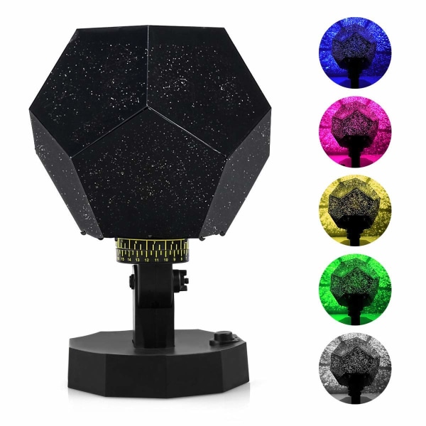 DIY Science Sky Projektion Nattelys Projektorlampe, Phantom Star Projektor Nattelampe med 5 FARVER til Børn Voksne Soveværelse