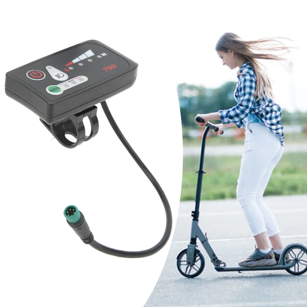 Elektrisk sykkel LED-strømindikatorpanel Elektrisk sykkelmodifisering Display Meter med vanntett 5P hannkontakt for 22,2 mm styre 24V