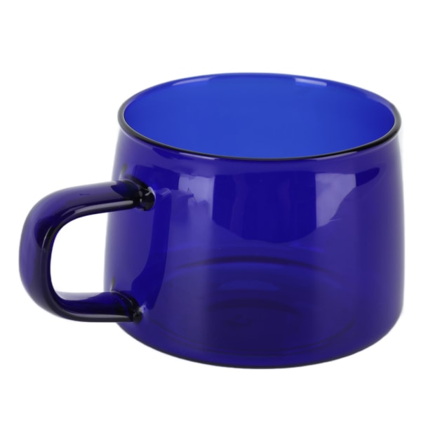 Transparent Coffee Cup 250ML Borosilicate Cup Glass Tea Water Milk Mug with HandleBlue