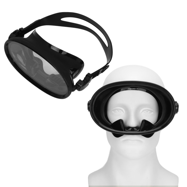 Profesjonelt snorkelutstyr med neseklips for dykking, duggfritt herdet glass, unisex, universal