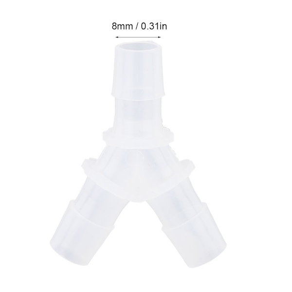 10 stk. bløde slangefittings Y-type konnektor akvarium fiske tank luft pumpe junction 3-vejs konnektor (8mm)