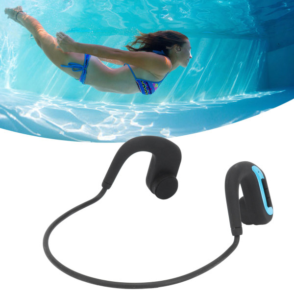 Benledningshodetelefoner IP68 vanntett trådløst Bluetooth-hodesett for svømming