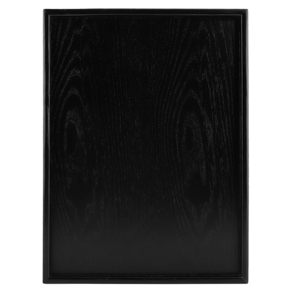 Rektangulär bricka i massivt trä för servering av te, kaffe, snacks och mat, 40 x 30 cm