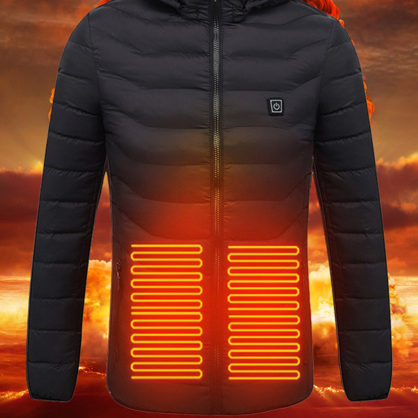 8-soners oppvarmet jakke USB elektrisk hettegenser jakke vintervarmende jakke frakk
