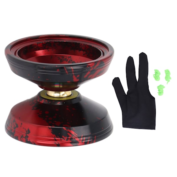 Icke-responsiv Yoyo Professionell Aluminiumlegering Yoyo Leksak Födelsedagspresent med Snöre Handskar för Barn Röd