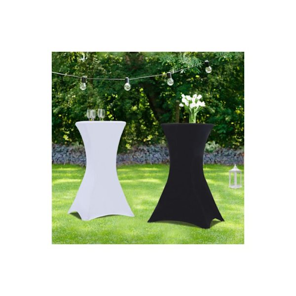 Sæt med 2 vaskbare højbordsduge 105 cm polyester elastan sort